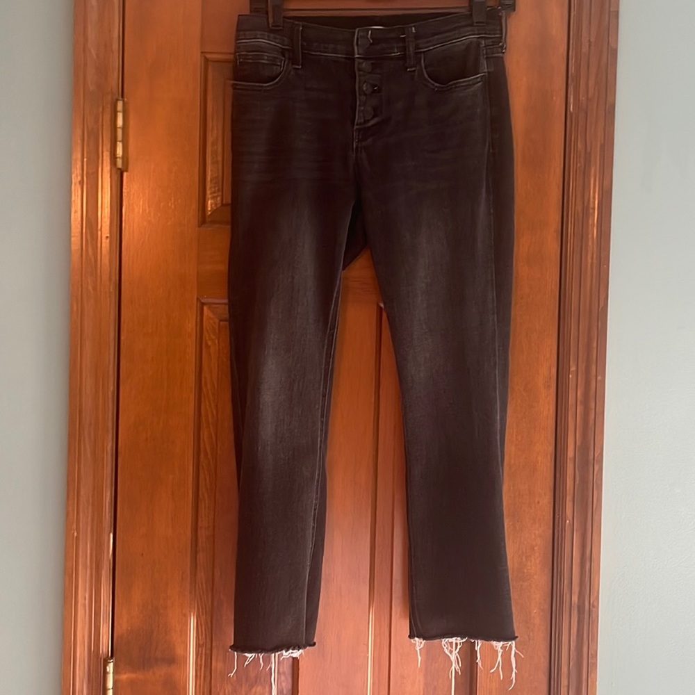 Ankle flare black cropped jeans